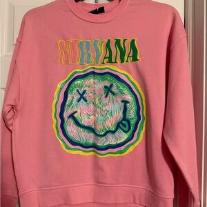 NIRVANA Pink Crewneck with Iconic Logo